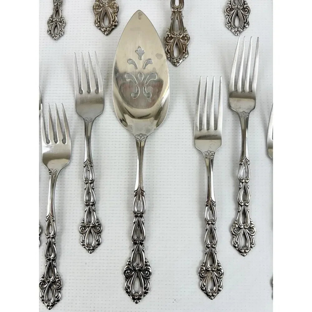 Oneida Chandelier Community Stainless Flatware Serving Spoons Fork Knife 38 Pcs